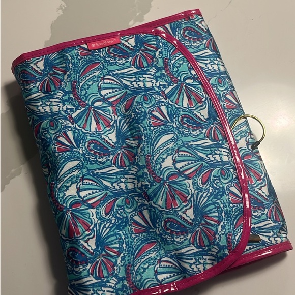 Lilly Pulitzer Teal and Pink makeup travel bag - Picture 1 of 3